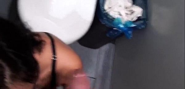  Amateur monster dick feeding cute bimbo in public toilet